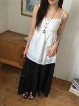 Konomi Check Banding Long Skirt