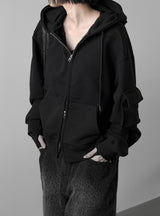 (unisex) ケトリックポケットツーウェイフードジップアップ