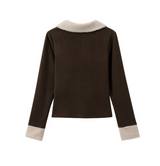 Elin Fur Collar Ribbon Cardigan