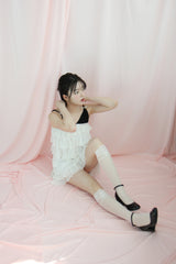 flower point half stockings (white)