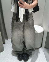 Grey leopard pants