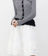 Blly Shirred Tiered Midi Skirt