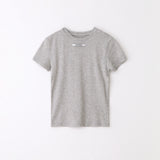 Slim label half tee Gray