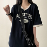 1817 カラーマッチングラウンド半袖Tシャツ
