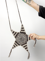 Handmade crochet swirling circle star crossbody bag 