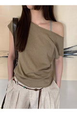 Khaki Collection オーバーサイズショルダー 半袖Tシャツ