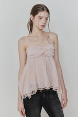 ROSE SHIRRING TOP pink