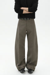 Quilted Pleated Wide Leg Trousers