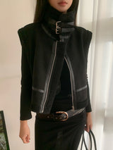 Ever Dumble High-Neck Two-Buckle Mustang Vest