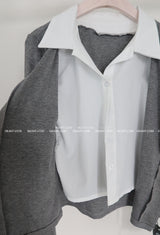 Miu Shirt Layered Cardigan