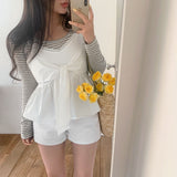 [BELLIDE MADE] punching striped long-sleeved T-shirt