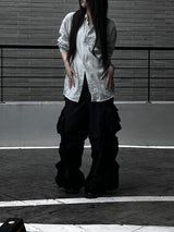 [unisex] オーバーフィットストライプシャツ (2color)