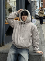 Hairy hooded bomber jacket
