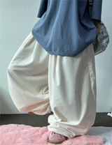 5000 ソルド 🥳❤‍🔥(BABY PALE CORDUROY👼) ツープレートバルーンコットンパンツ🤍🤎🩵🖤💛 - 6 カラーズ