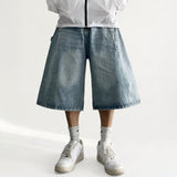 Win's Incision Side Snap Washed Denim Bermuda Shorts