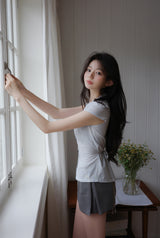 [MADE] Liz Cotton Stripe Short-Sleeve Shirt
