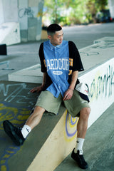 "COLLEGE" リコンストラクティドシャツカラー S/S Tシャツ