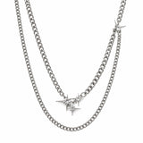 [StrayKids Felix,Leeknow Pick] トリプルフラッシュサージカルレイヤードネックレス
