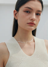 [925 silver] Un.silver.160 / flat soir necklace