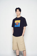 25SS スクエアバスケットボールショートスリーブTシャツ ブラック