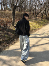 08 ベーシックピンタックワイドスウェットパンツ 4C