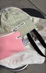 Vivid soft cotton flat pouch - pink , S size