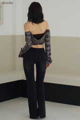 black jeans bootcut denim pants