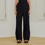 Linen Wide Pants (BLACK)