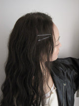 [2 pack] Lit Bobby Hair pin (Glitter Black)