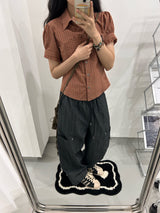 checke frill shirt