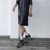 Draped Plissé Wide Shorts
