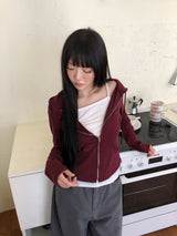 シニア フーデッド ジップアップ