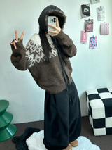 フリース🩷サイドピンタックロングワイドオーバーパンツ 💙🤎🩷🩶🖤5COLOR