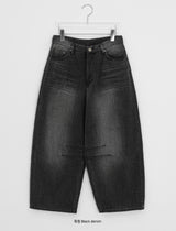 Hison Balloon Wide Brushed Denim Pants