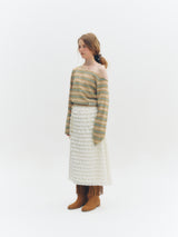 Tiered Midi Skirt (Cream)