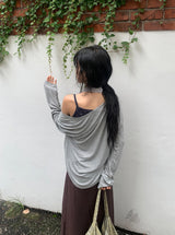 Navel Chiffon Banding Maxi Skirt