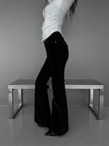velvet stud bootcut pants