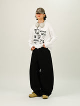 DE バックポイント ワイドバルーンパンツ