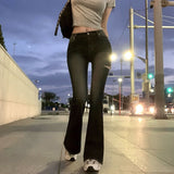 [BELLIDE MADE] Wannabe Low Rise Slit Flare Denim Pants