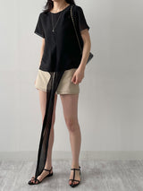 Blooming Wrap See-through Short Sleeve Blouse