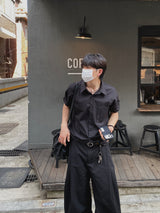 Redan Cropped Roll-Up Short Sleeve Shirt 4C