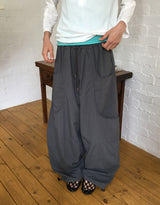 Ibe Balloon Wide Cut Nylon Banding Pants