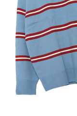 Colored striped collar knitwear