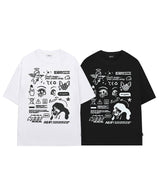 エンジェルアイコングラフィックオーバーフィットTシャツ - ブラック