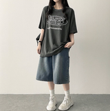エリンカーペンターポケットバンド付き デニムバミューダパンツ