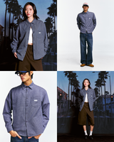 シティ オーバーサイズド プレイド シャツ (Navy)