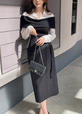 Ever Buckle Strap Wrap Long Skirt