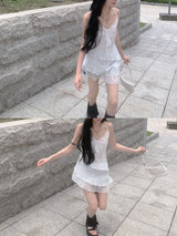 Memory Dot Ruffle Nashi One Piece (White)
