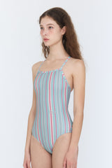 [Milky Stripes_green fig] ワンピース スイムウェア