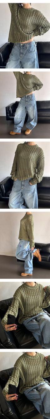 [Unisex] Curve dart wide denim pants